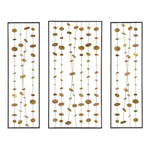 23.5 in. W x 46 in. H Gold/Black Iron Wall Decor (Set of 3)