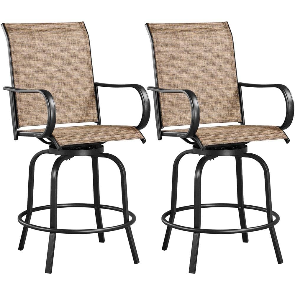 Yaheetech Patio Swivel Metal Outdoor Bar Stool (2-Pack) DY1mat0001 ...