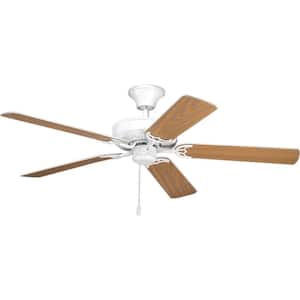 AirPro 52 in. Indoor White Transitional Ceiling Fan with Remote Included for Great Room and Living Room