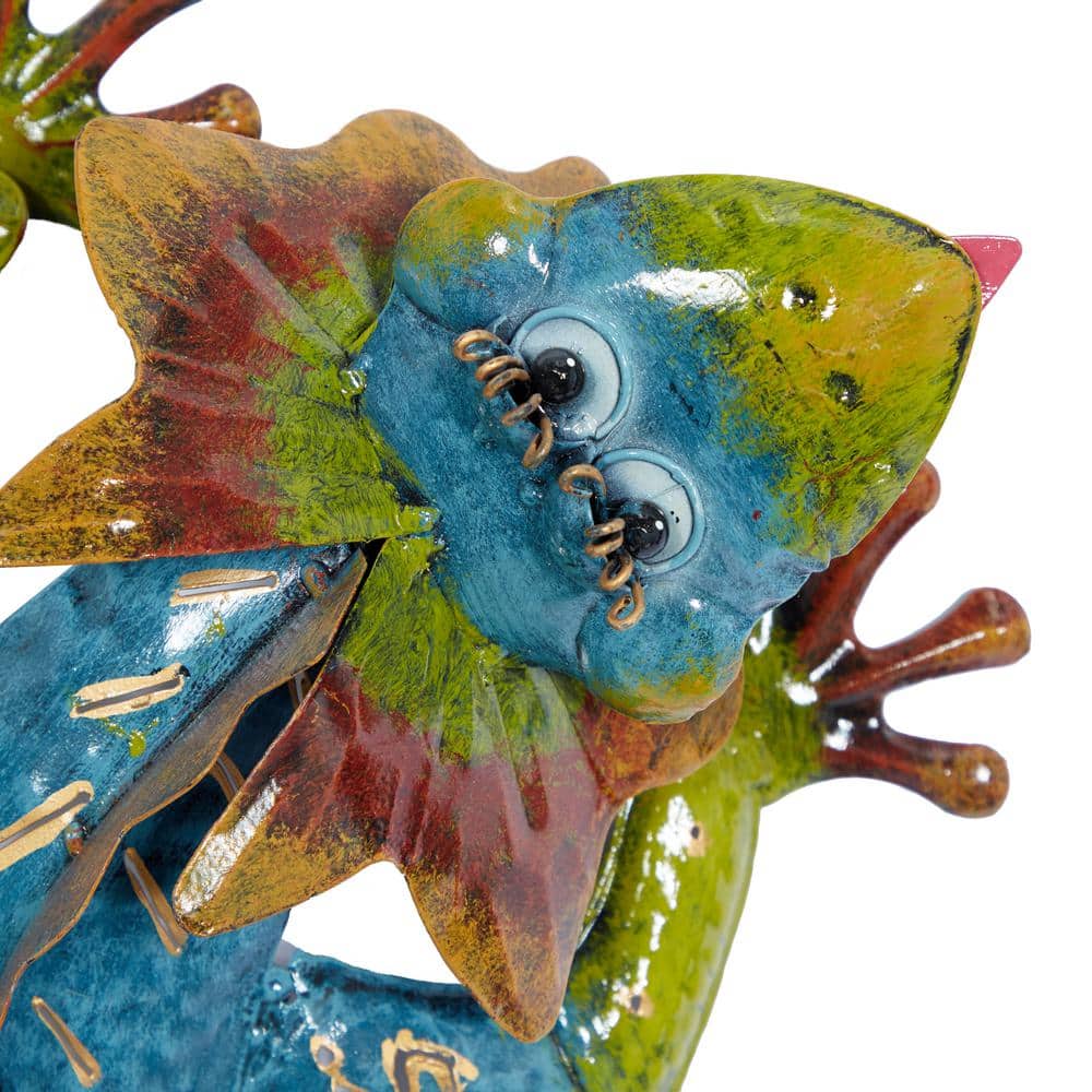 Colorful Metal Climbing Gecko Wall Sculpture, 28" x 13"