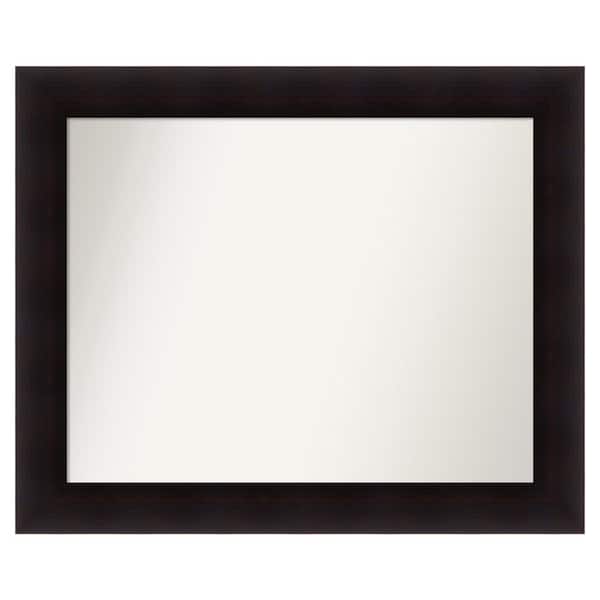 Amanti Art Portico Espresso 33.75 in. x 27.75 in. Custom Non-Beveled Wood Framed Batthroom Vanity Wall Mirror