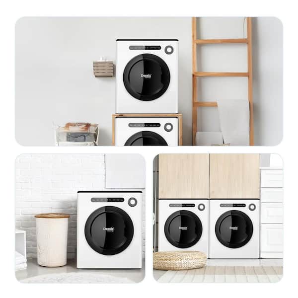 Elexnux 1.6 cu. ft. Vented Electric Dryer in White with Triple