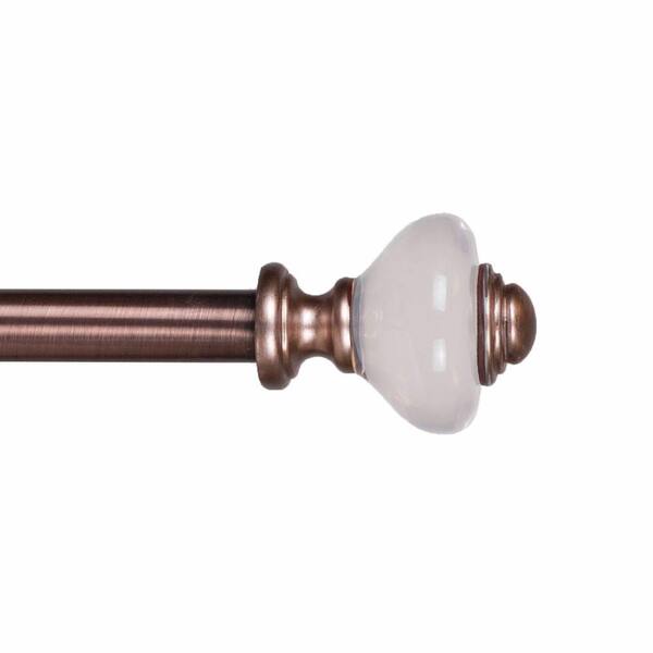 Lavish Home 48 in. - 86 in. Telescoping 3/4 in. Single Curtain Rod in Antique Copper with Resin Finial