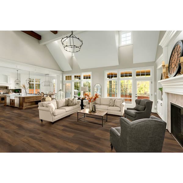 Wayne Canyon Oak 12 MIL x 7 in. W x 60 in. L Waterproof Click Lock Luxury Vinyl Plank Flooring (23.62 sq. ft./Case)