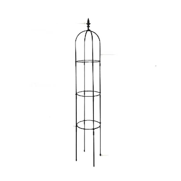 5.7 ft Garden Obelisk Trellis ; Lightweight Rustproof Plastic Coated Metal Tall Tower Trellis Stand