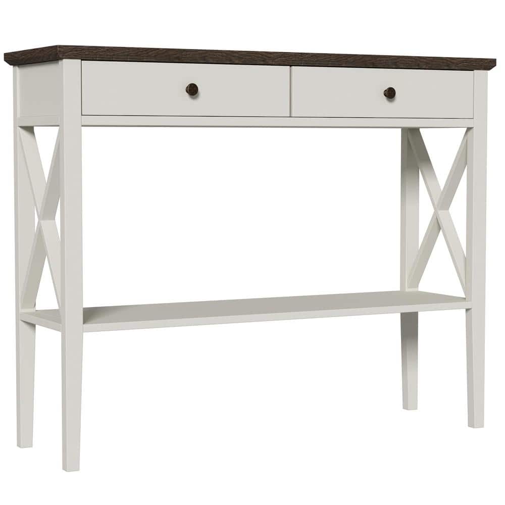 39 in. W Antique White Wood Console Table for Entryway price history on PriceWatchPro