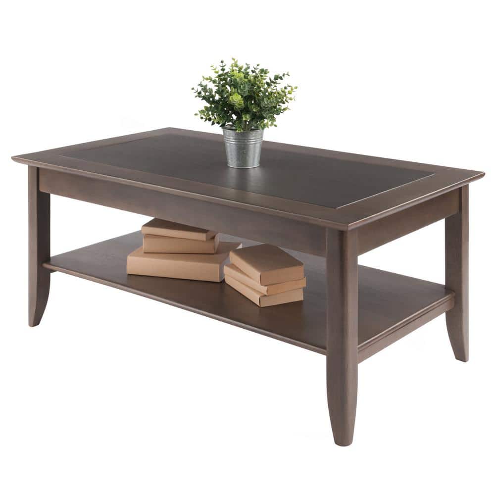 Santino Transitional Rectangular Coffee Table in Oyster Gray