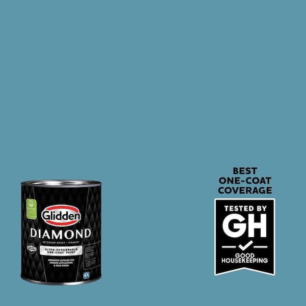 Glidden Diamond 1 qt. Aqua Blue PPG1151-5 Satin Interior Paint with Primer