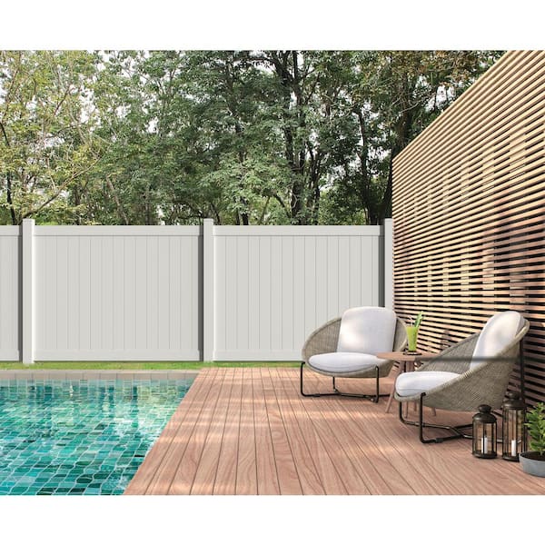 Bryce 6 ft. H x 8 ft. W White Vinyl Fence Panel (Unassembled)