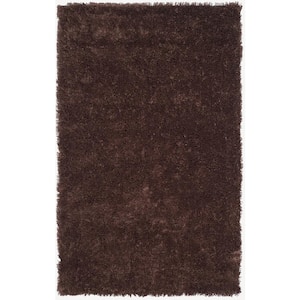 Classic Shag Ultra Chocolate 4 ft. x 6 ft. Solid Area Rug