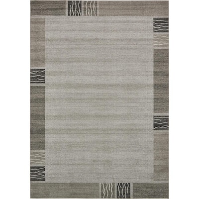 Unique Loom Del Mar Lucille Gray 8' 0 x 8' 0 Square Rug 3132856