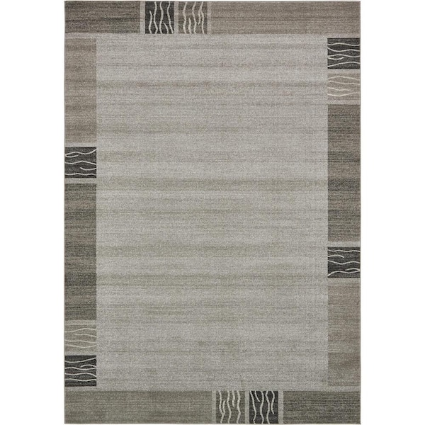 Unique Loom Del Mar Sarah Light Gray 8' 0 x 11' 4 Area Rug