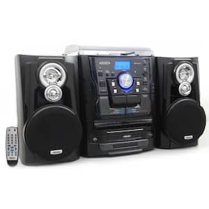 Bluetooth 3-Speed Stereo Turntable Music System with 3CD Changer and Dual Cassette Deck