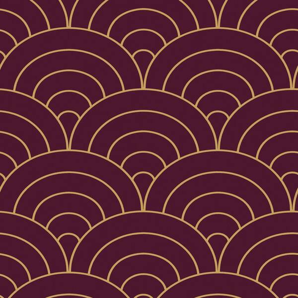 The Wallpaper Company 8 in. x 10 in. Aubergine Modern Spiral Wallpaper Sample