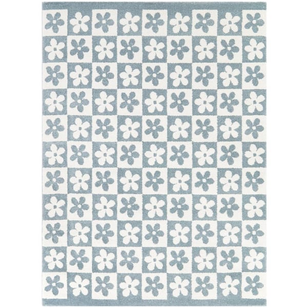 Ambrose Blue 8 ft. x 10 ft. Floral Area Rug