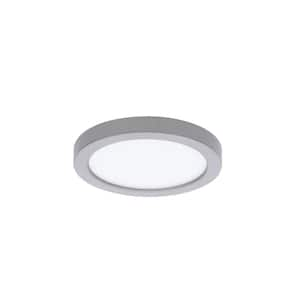 Round 5 in. 1-Light Nickel LED Flush Mount