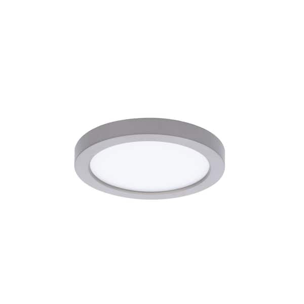 WAC LIMITED Round 5 in. 1-Light Nickel LED Flush Mount 3000K