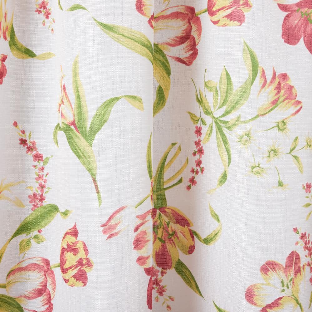Red Linen-Blend Light-Filtering Rod Pocket Curtains, 38" x 96"