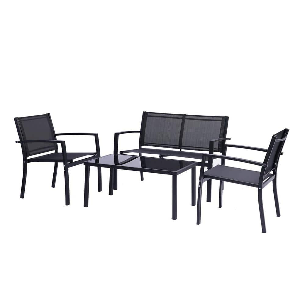 4-Piece Metal Patio Conversation Set