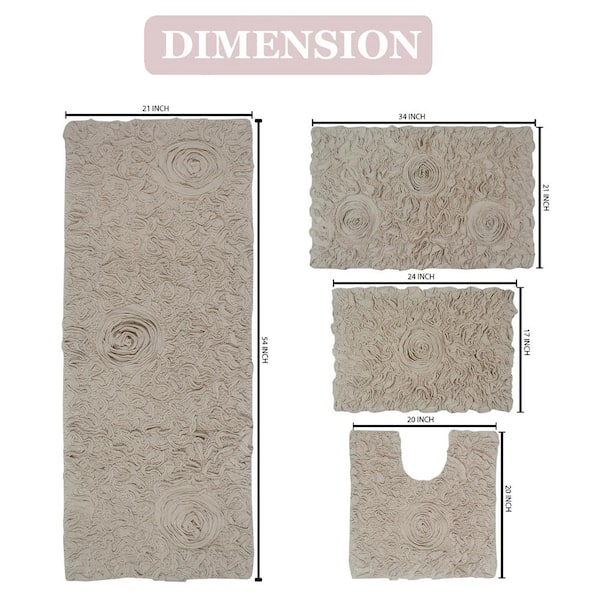 Home Weavers Bell Flower Collection 100% Cotton Tufted Bath Rugs, Extra  Soft and Absorbent Bath Rugs, Non-Slip Bath Mats, Machine Washable,  Bathroom