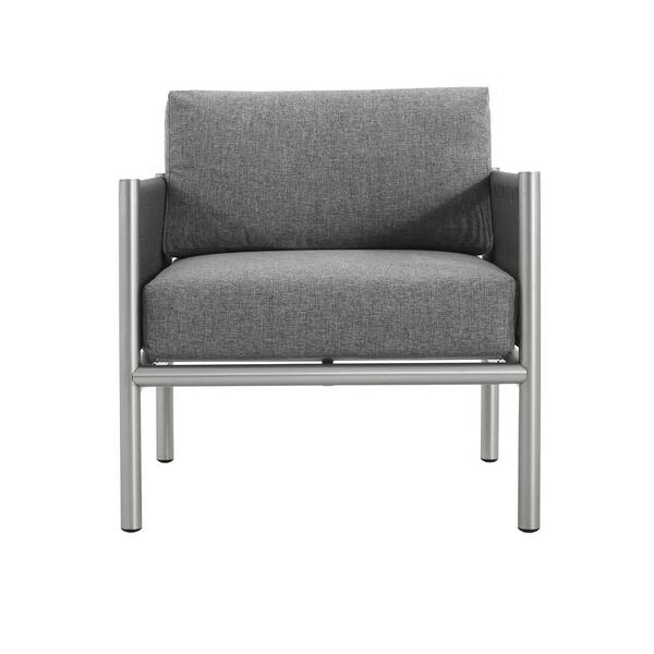 Noble House Patio Silver Aluminum Frame Outdoor Lounge Chair