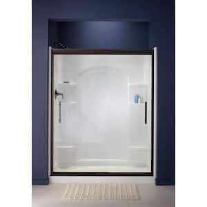 Ensemble Curve 60 in. x 1-1/4 in. x 72-1/2 in. 1-Piece Direct-to-Stud Alcove Back Shower Wall in White