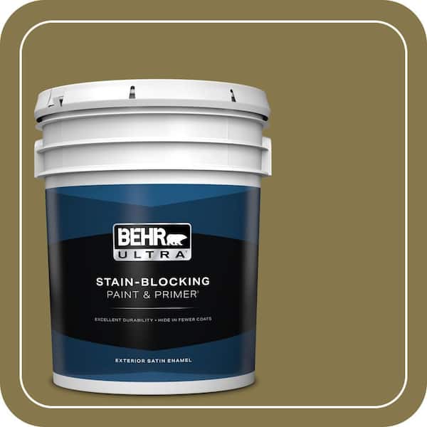 BEHR ULTRA 5 gal. #M330-7 Green Tea Leaf Satin Enamel Exterior Paint & Primer
