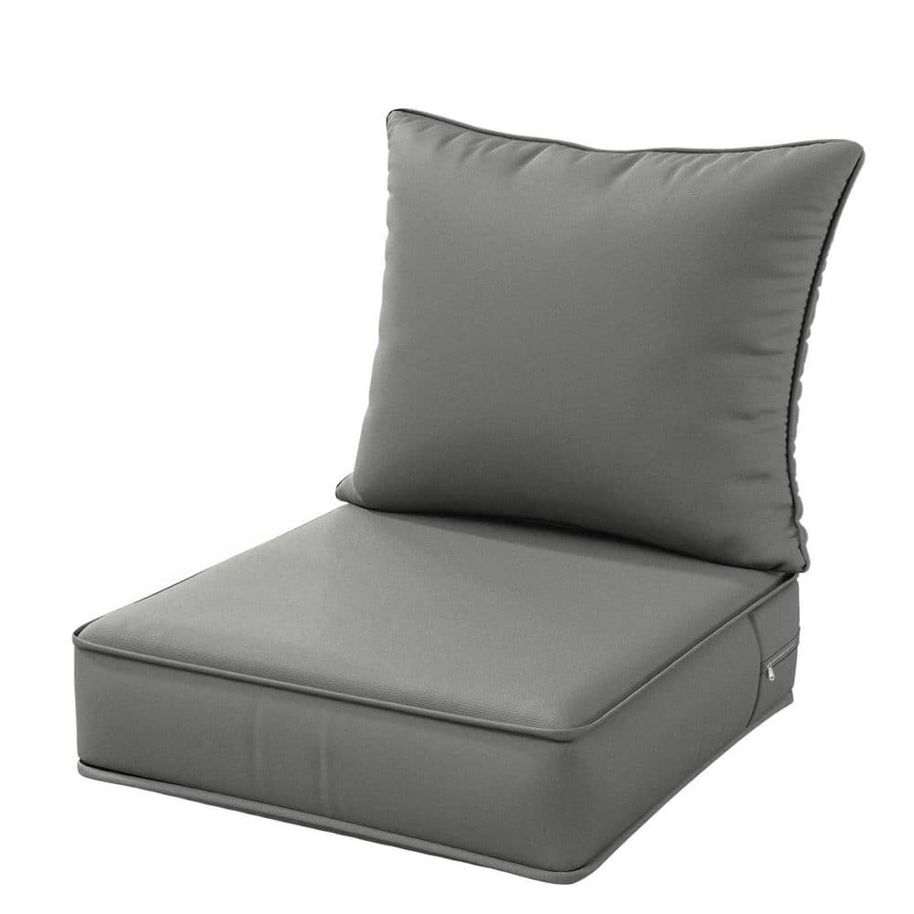 19 in. x 19 in. x 4 in. Square Outdoor Deep Seating Cushion Set Seat and Back Cushion for Lounge Chair Light Grey price history on PriceWatchPro