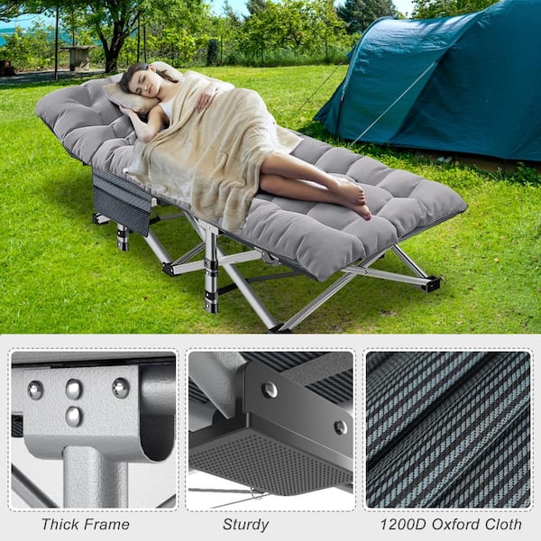 BOZTIY Folding Camping Cot, Heavy-Duty Sleeping Cots with