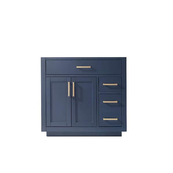 Altair Ivy 35.2 in. W x 21.6 in. D x 33.1 in. H Bath Vanity Cabinet without Top in Royal Blue