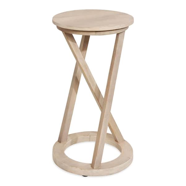 Kate and Laurel Aja 15.00 in. D White 23.00 in. H Round Wood End Table