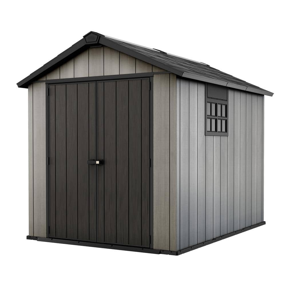 UPC 731161043581 product image for Oakland 7.5 ft. W x 9 ft. D Large Durable Resin Plastic Storage Shed with Double | upcitemdb.com