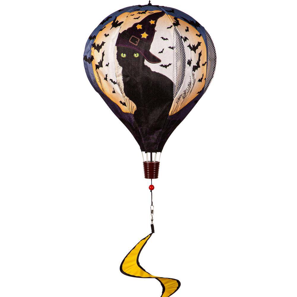 Happy Halloween Black Cat Burlap Balloon Spinner