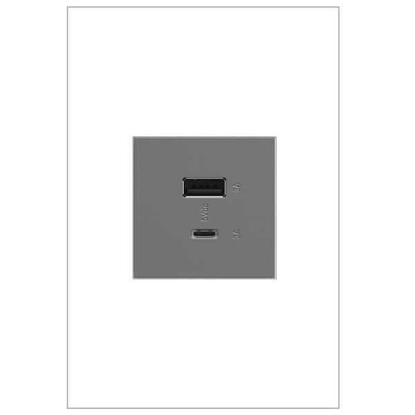 adorne 6.0 Amp Ultra-Fast USB Type A/C Duplex Outlet, Magnesium
