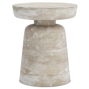 Robbie 16 in. W Distressed White Wash Accent Table
