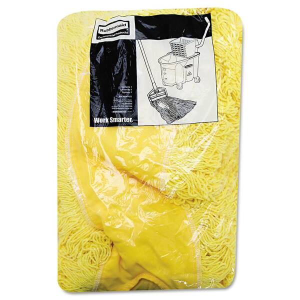 Rubbermaid Commercial 18"x5" Trapper Looped End Dust Mop Head Yellow J15200YL00 