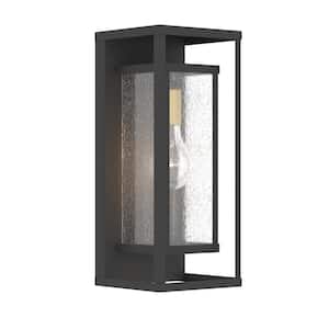 Montpelier 1-Light Black Hardwired 16 in. H Outdoor Sconce Dusk to Dawn Wall Lantern Sconce (8-Pack)