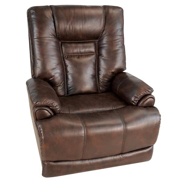 LY & S Collection 37.5 in. W Brown Polyester Zero Gravity Power Reclinr With Power Headrest