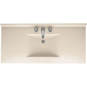 Contour 49 in. W x 22 in. D Solid Surface Vanity Top with Sink in Tahiti Sand