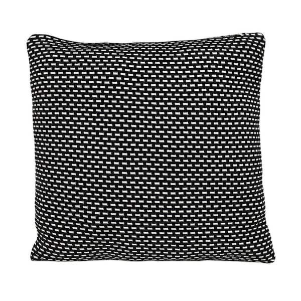 Tuxedo 20 in. x 20 in. Transitional Black Throw Pillow