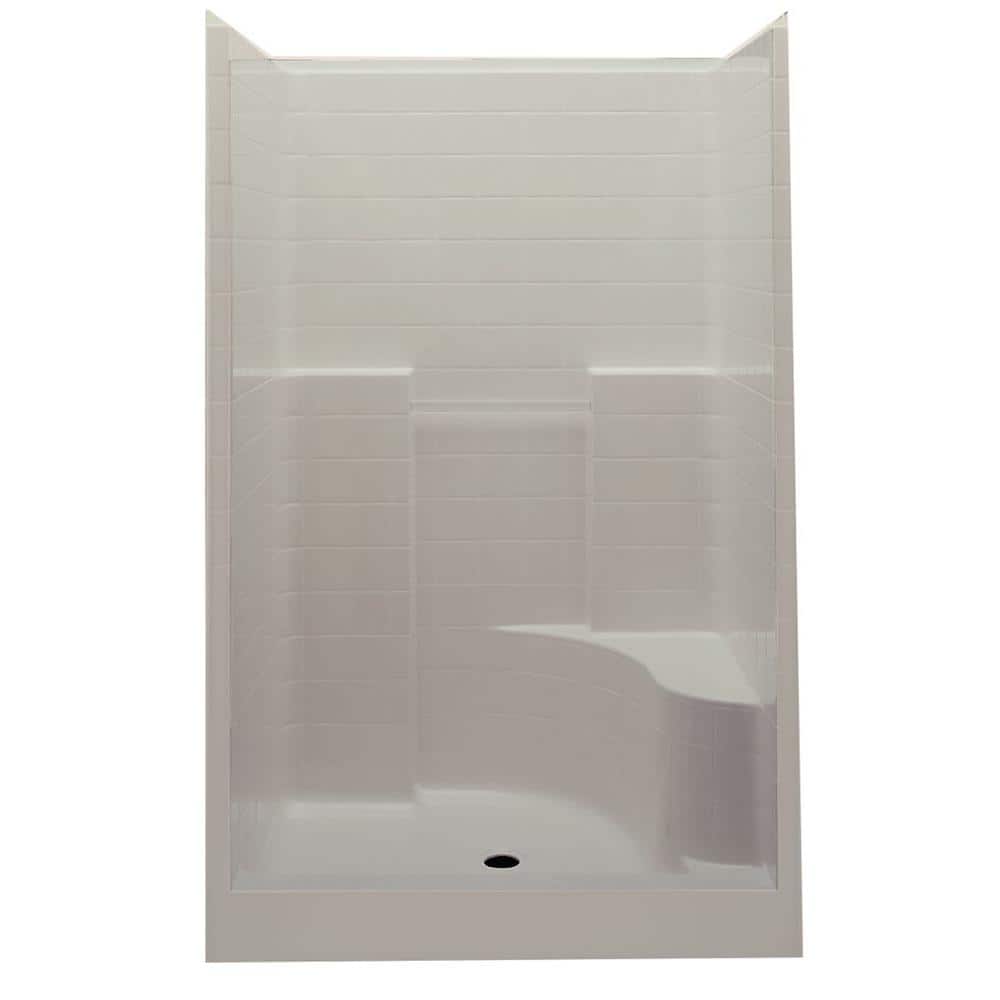 Everyday 60 in. x 35 in. x 76 in. 1-Piece Shower Stall with Right Seat and 