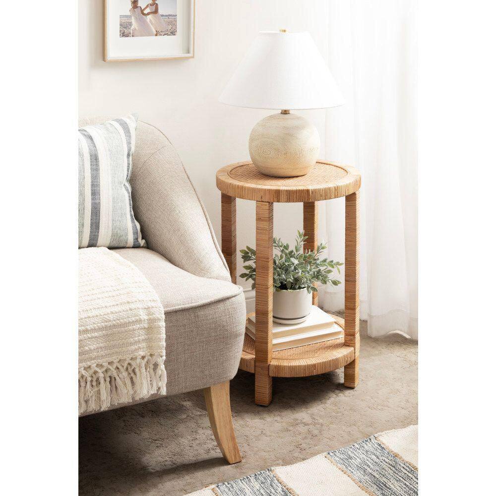 Rafina 16 in. Natural Round MDF End Table - thumbnail 9