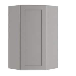Newport Pearl Gray Painted Plywood Shaker Assembled Angle Corner Kitchen Cabinet SftCls L 20 in. W x 12 in. D x 36 in.H