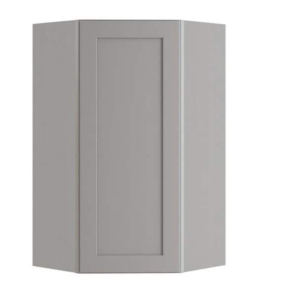 Home Decorators Collection Newport 20 in. W x 12 in. D x 42 in. H Assembled Plywood Diagonal Wall Kitchen Cabinet in Pearl Gray with Soft Close