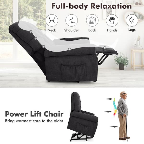 Electric Power Lift Recliner Chair for Elderly With Steel Frame & Remote  Control