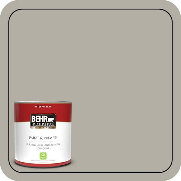BEHR PREMIUM PLUS 1 qt. #790D-4 Granite Boulder Flat Low Odor Interior Paint & Primer
