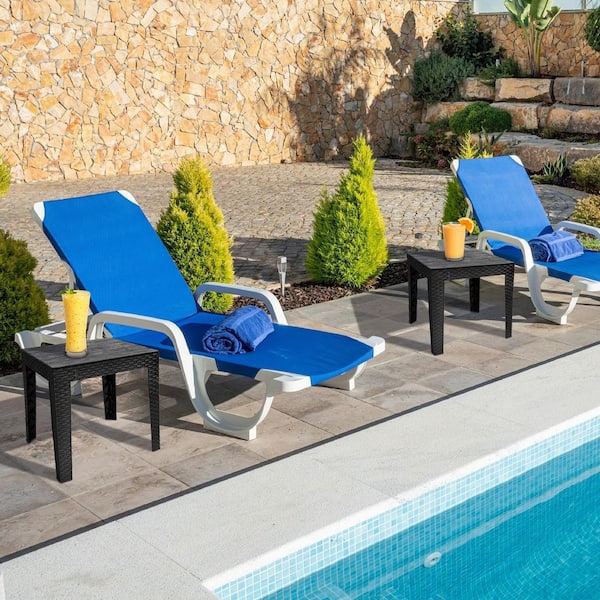 Sunnydaze 16.5 in. Square Weather-Resistant Outdoor End Tables-Black-2