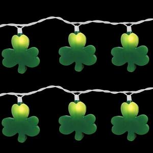 11.25 ft. 10-Count St. Patrick Green Clover Lights