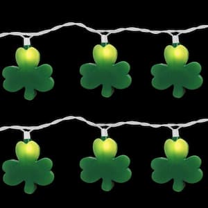 10-Light Green St. Patrick Clover Light Set (Set of 2)