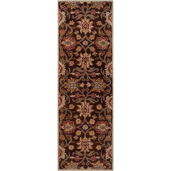 Livabliss Artes Chocolate 3 ft. x 12 ft. Area Rug